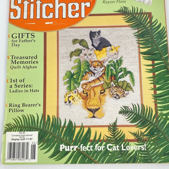 The Cross Stitcher Magazine June 1997 Large Print Charts Vintage Vol 14 No 2 - Picture 2 of 13